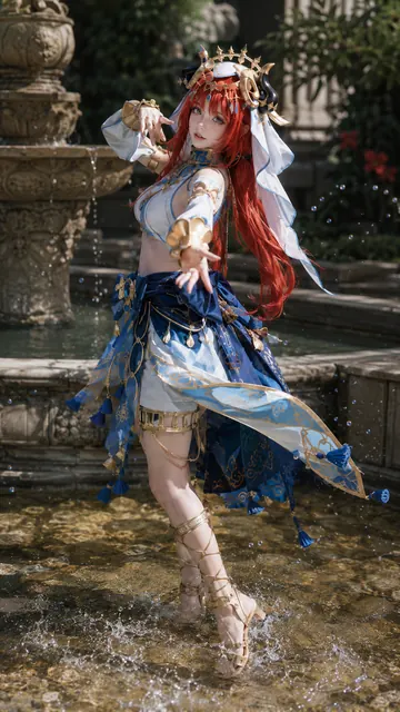 原神妮露Cosplay——喷泉池中起舞的祖拜尔剧场舞娘
